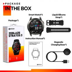 ZEBLAZE Stratos 3 GPS Smartwatch, heart rate monitor, gps watch, zeblaze gps watch, zeblaze fitness watch