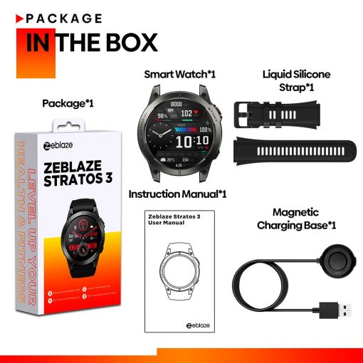ZEBLAZE Stratos 3 GPS Smartwatch, heart rate monitor, gps watch, zeblaze gps watch, zeblaze fitness watch
