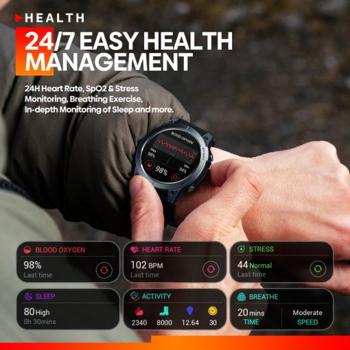 ZEBLAZE Stratos 3 GPS Smartwatch, heart rate monitor, gps watch, zeblaze gps watch, zeblaze fitness watch