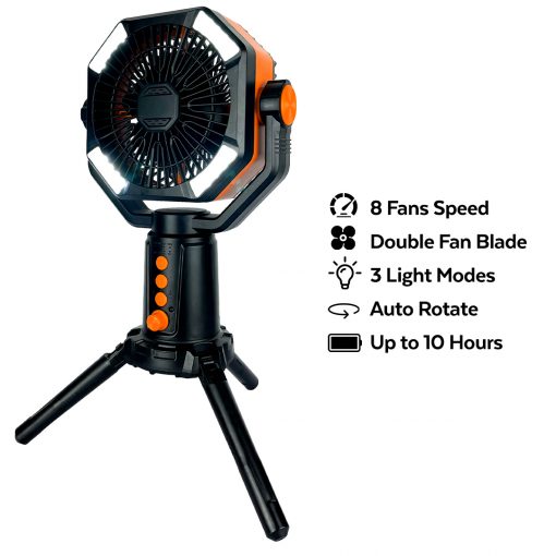 TAHAN Typhoon Dual Blade 16000mAh Camping Fan, PTT Outdoor, helix hyperwind 16000 mah autorotate camping fan spec 1,