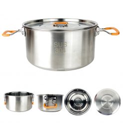 ProChef Stainless Steel Outdoor Cookset - 4 Piece, PTT Outdoor, pro chef stainless steel outdoor cookset pot,