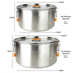 ProChef Stainless Steel Outdoor Cookset - 4 Piece, PTT Outdoor, pro chef stainless steel outdoor cookset size 1,