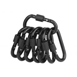 Outdoor Lightweight Travelling Gears, PTT Outdoor, screwlock carabiner black bulk,