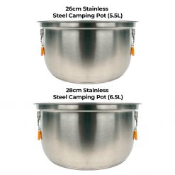 XL Basecamp Cooking Set (8 - 12pax), PTT Outdoor, stainless steel camping cookset compare,