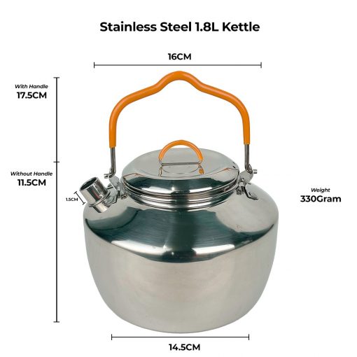 XL Basecamp Cooking Set (8 - 12pax), PTT Outdoor, stainless steel camping cookset kettle size 2,