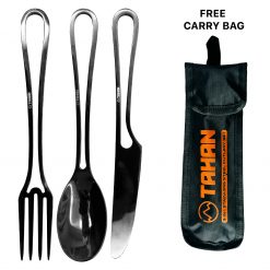 Outdoor Lightweight Travelling Gears, PTT Outdoor, tahan 3 in 1 stainless steel cutlery set main 2,