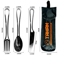 Hiking Main Category Page, PTT Outdoor, tahan 3 in 1 stainless steel cutlery set size,