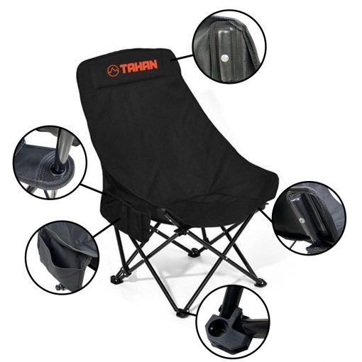 Camping Comfort Combo, PTT Outdoor, tahan ergoshift highback camping chair details,