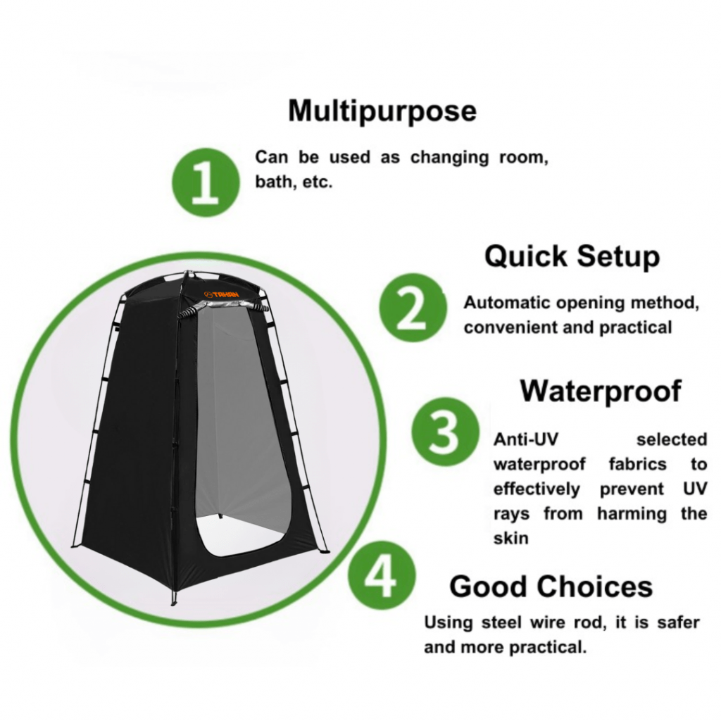 TAHAN EZPack Privacy Changing Tent Black Full Privacy! PTT Outdoor