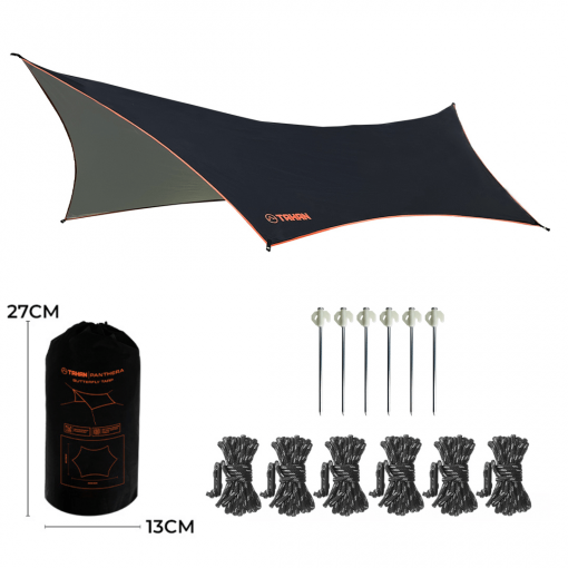 Explorer Shelter Camping Package, PTT Outdoor, tahan panthera 3x4M butterfly tarp includes,