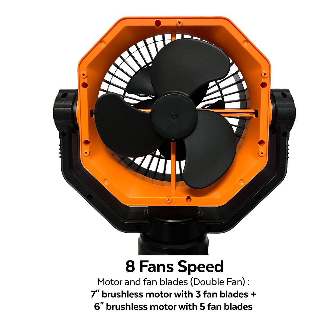 TAHAN Typhoon Dual Blade 16000mAh Camping Fan, PTT Outdoor, tahan typhoon dual blade 16000mAh camping fan speed,